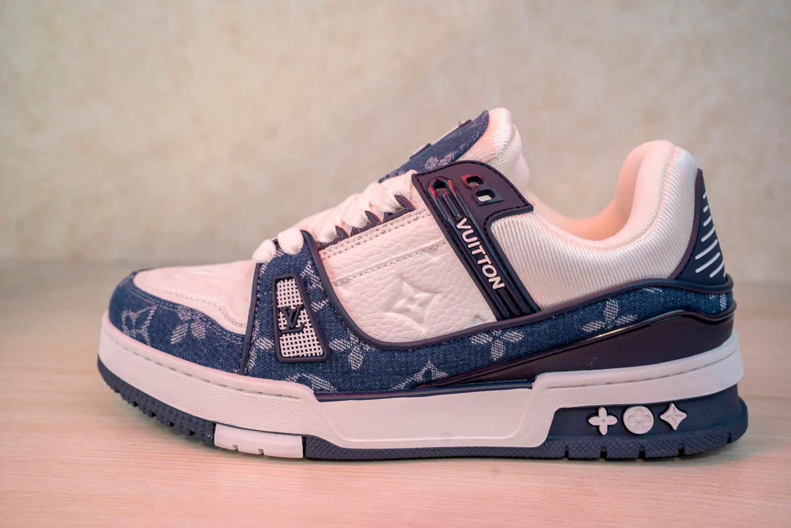 LV Trainer Denim Blue & White Sneaker
