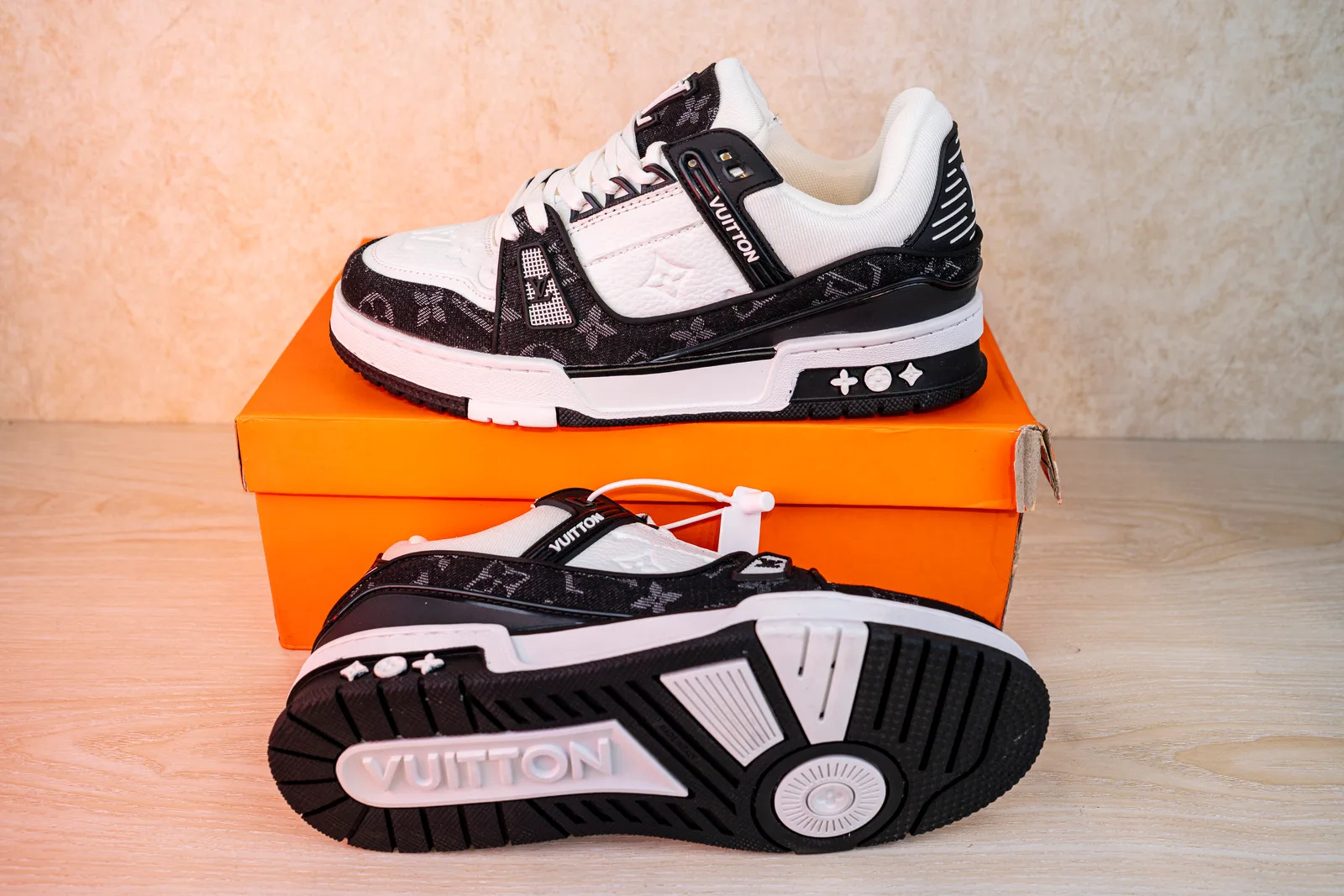 LV Trainer Denim Black & White Sneaker