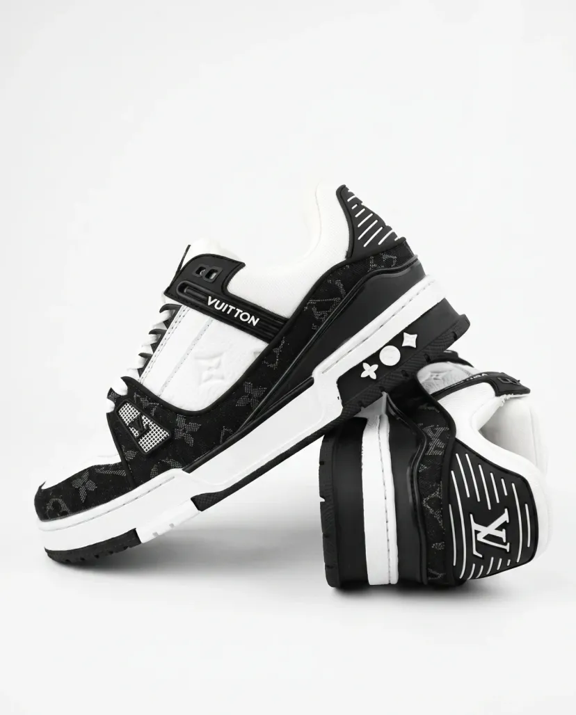 Premium Trainer Sneakers - Black/White