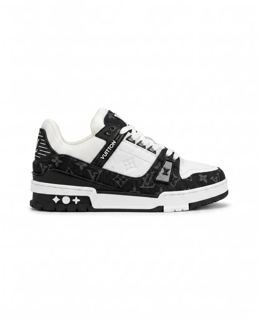 Premium Trainer Sneakers - Black/White
