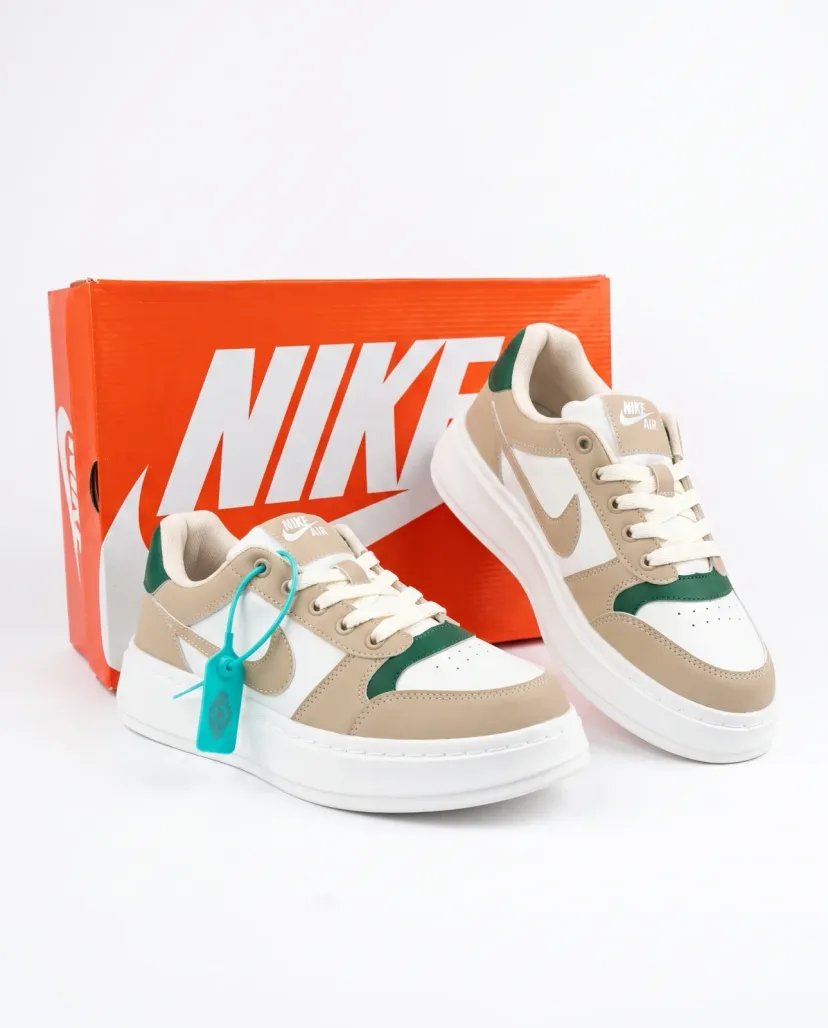 Classic Chunky Sneakers - Beige & Green