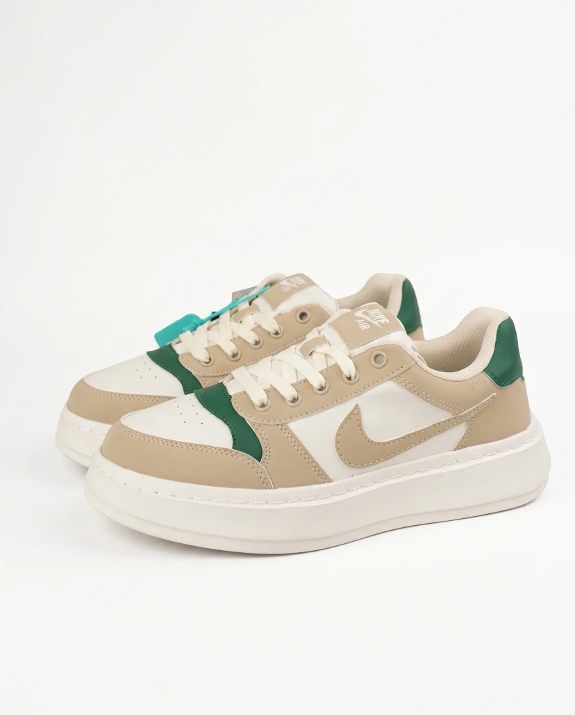 Classic Chunky Sneakers - Beige & Green