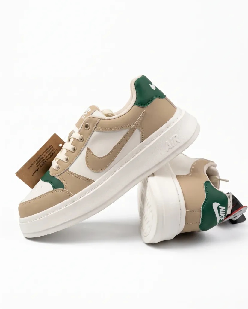 Classic Chunky Sneakers - Beige & Green