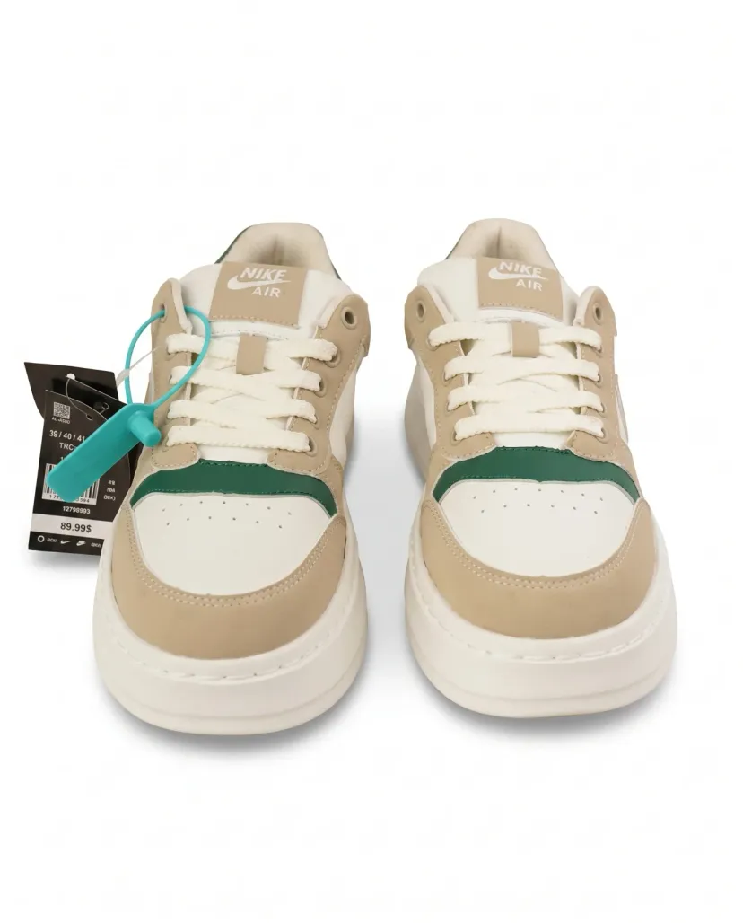 Classic Chunky Sneakers - Beige & Green