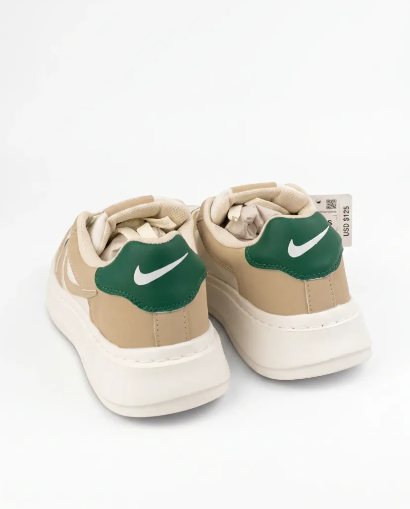Classic Chunky Sneakers - Beige & Green