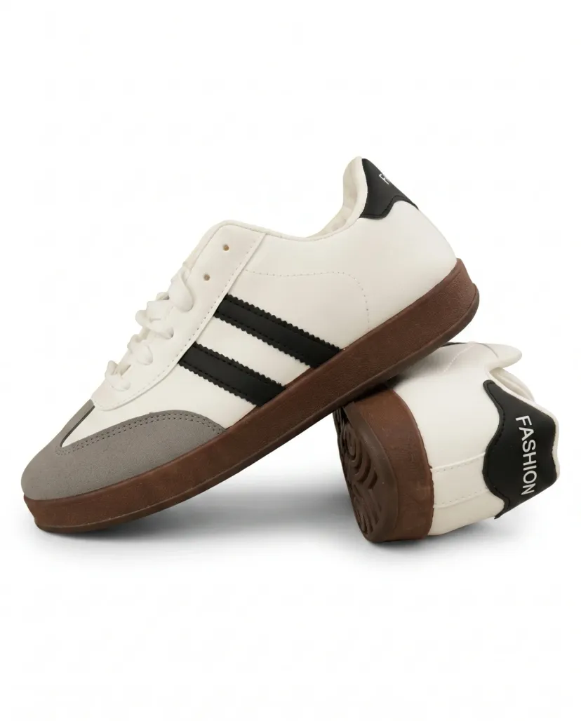 Men's Premium Classic Retro Sneakers - White & Black