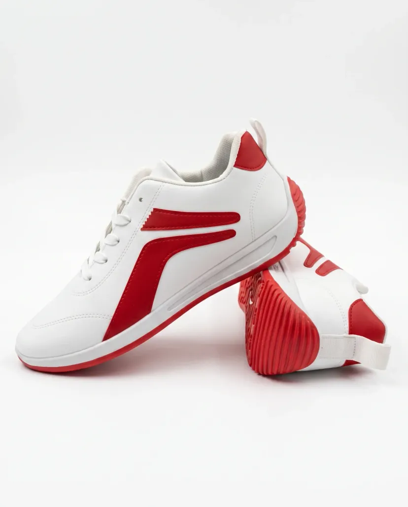 Men's Active Running Sneakers - White & Red