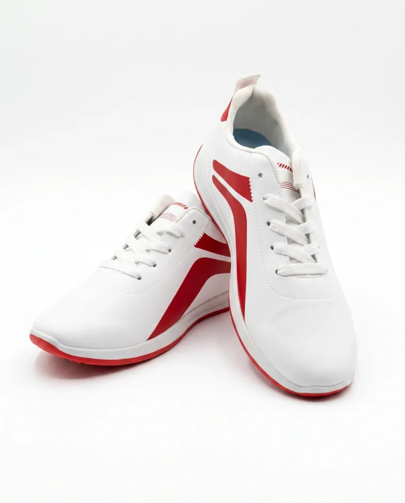 Men's Active Running Sneakers - White & Red