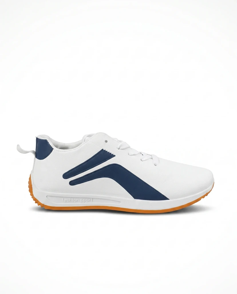 Men's Active Sports Sneakers - White & Blue