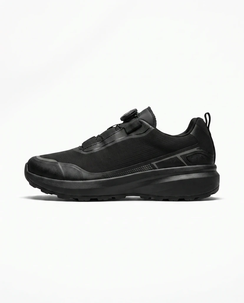 Men's Pro-Active Dial Lace Trail Sneakers Triple Black