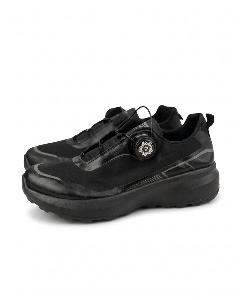 Men's Pro-Active Dial Lace Trail Sneakers Triple Black