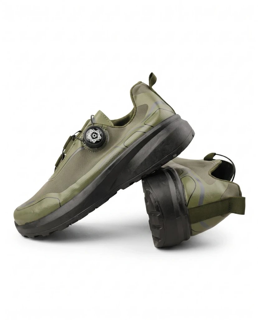 Men's Pro-Active Dial Lace Trail Sneakers - Olive Green