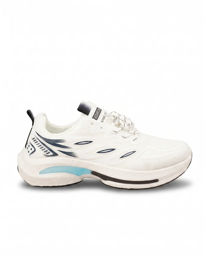 Men's Premium Chunky Active Sneakers White & Blue