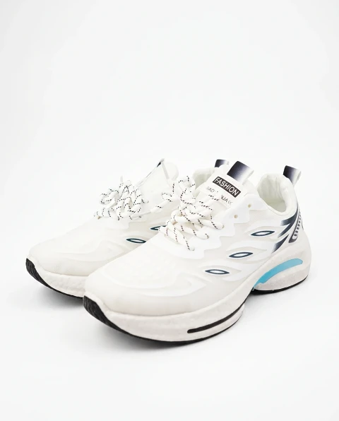 Men's Premium Chunky Active Sneakers White & Blue