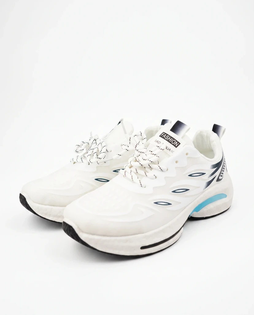 Men's Premium Chunky Active Sneakers White & Blue