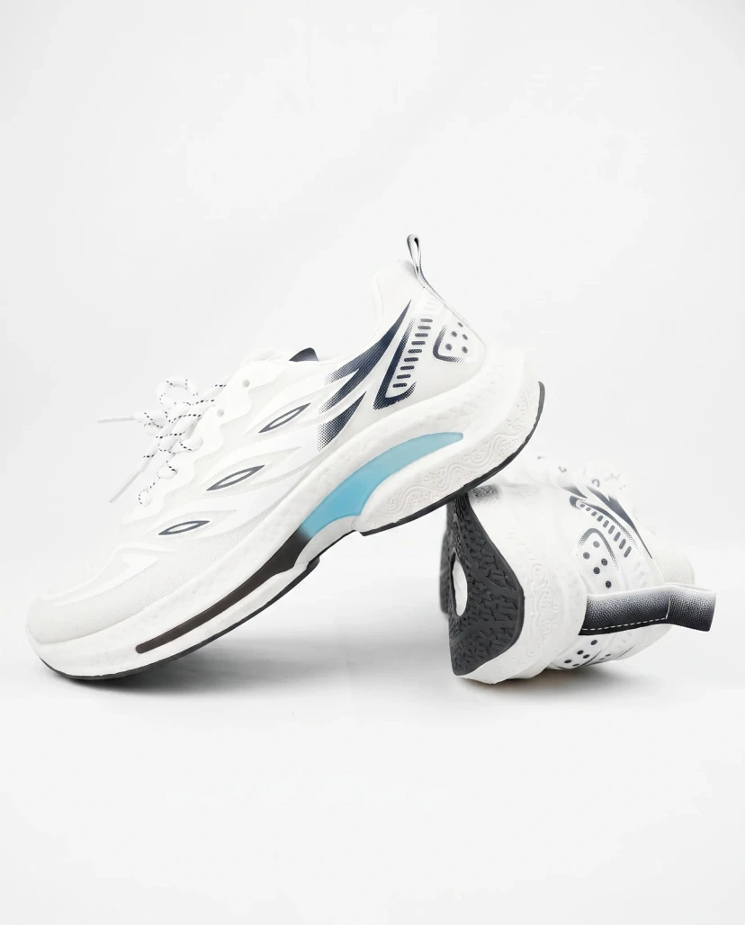 Men's Premium Chunky Active Sneakers White & Blue