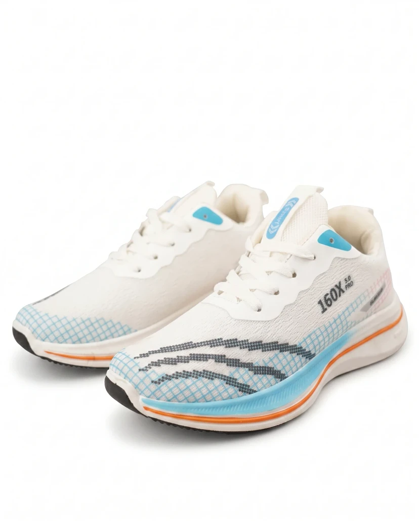 Men's 160X Pro Elite Running Sneakers - White & Orange