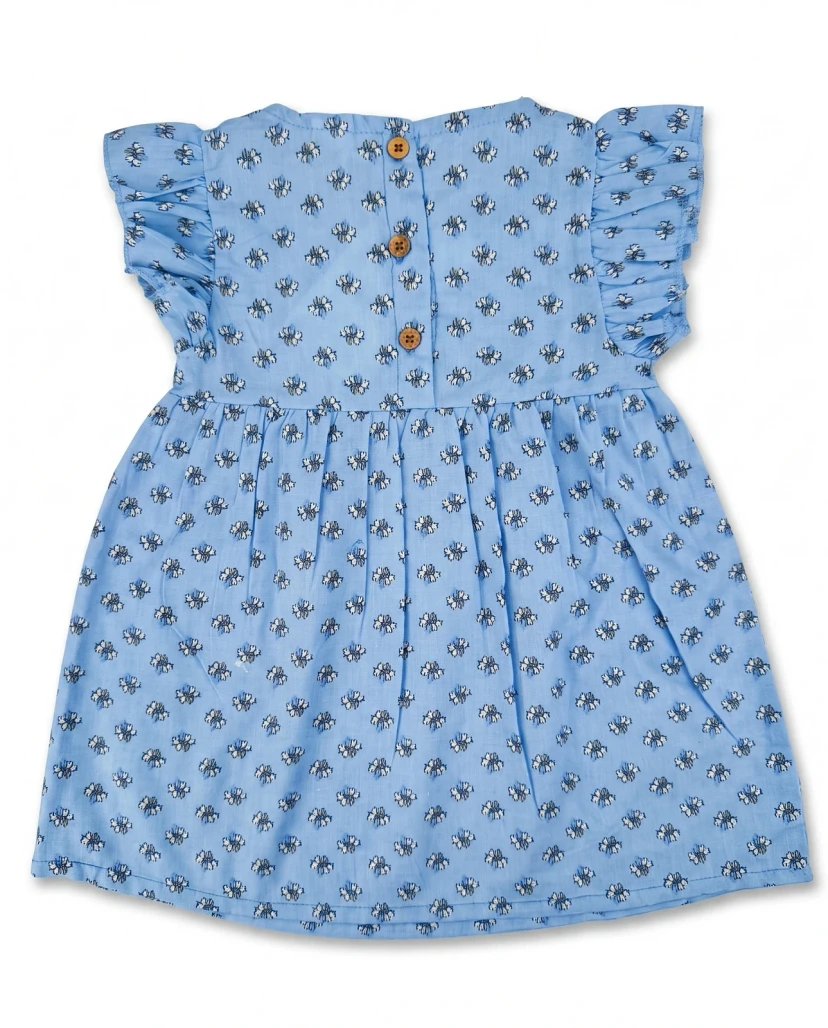 Girls' Cute Ditsy Floral Ruffle Dress - Light Blue